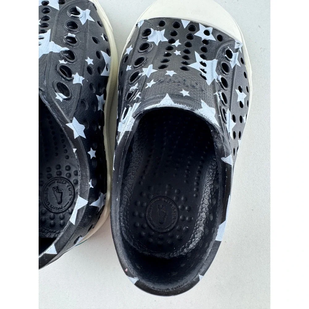 Kids Native Jefferson Shoes Star Pattern Slip On‎ Water Shoes Size C4 Waterproof